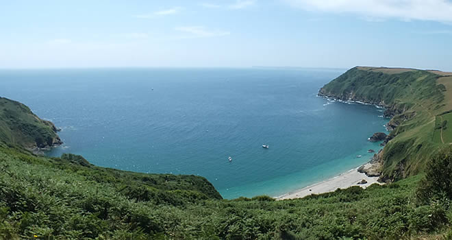 Views over Lantic Bay which lies on the southern edge of the parish